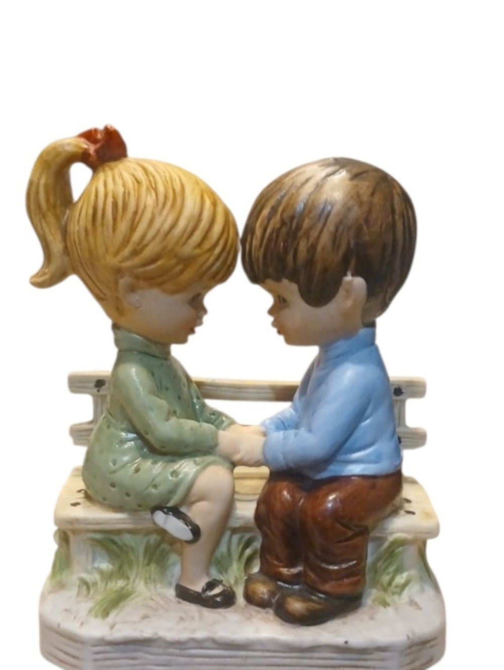 💧1971 Gordham Moppets Ceramic Boy & Girl On Bench